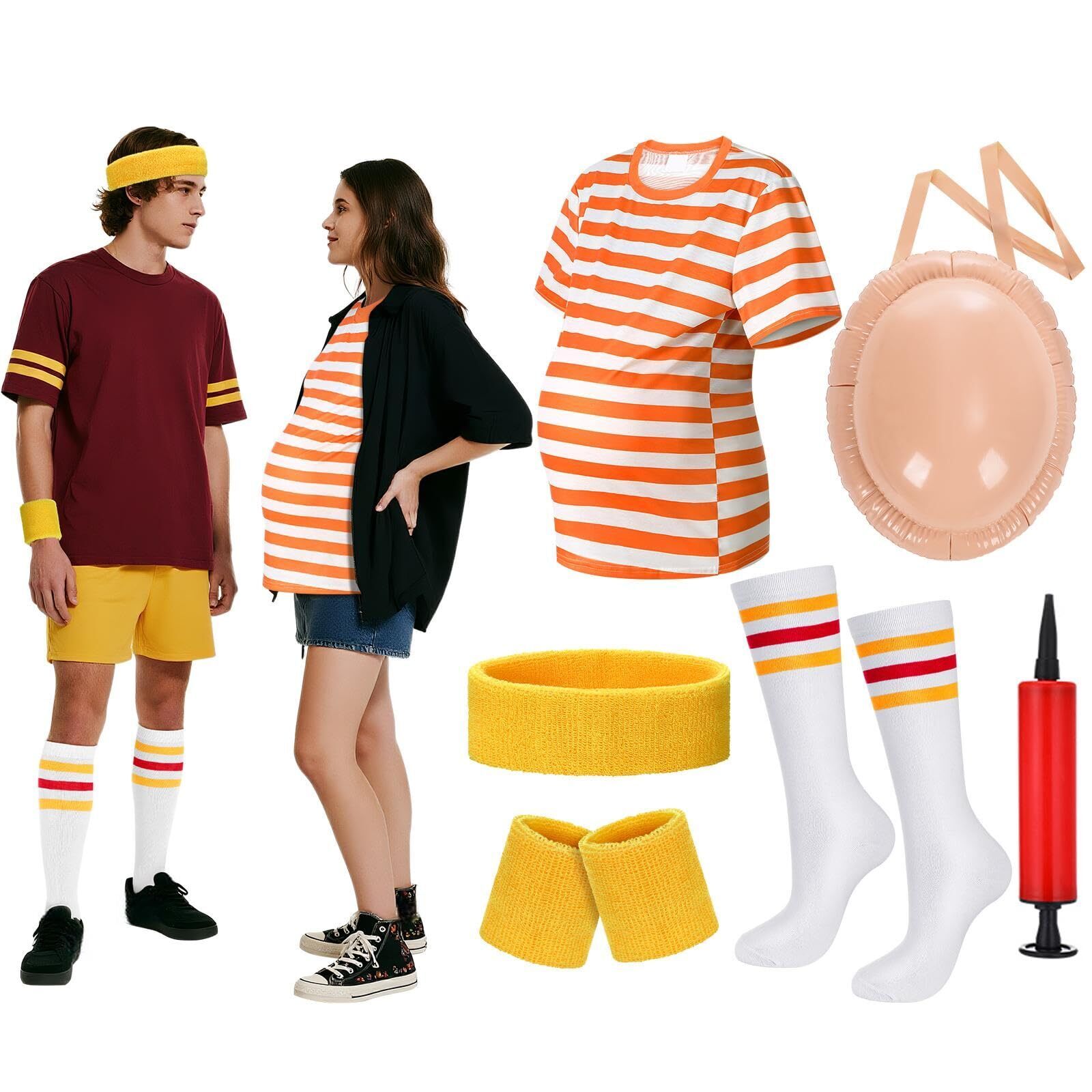 1622 6 Pcs Pregnancy Halloween Couple Costume Inflatable Belly